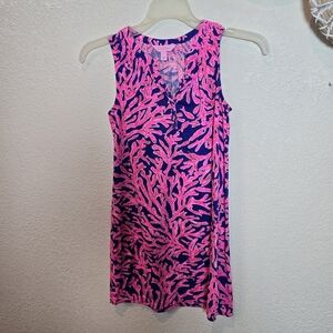Lilly Pulitzer Essie Kids Girl Mini Dress Print Smocked Cotton L 8-10 Yrs